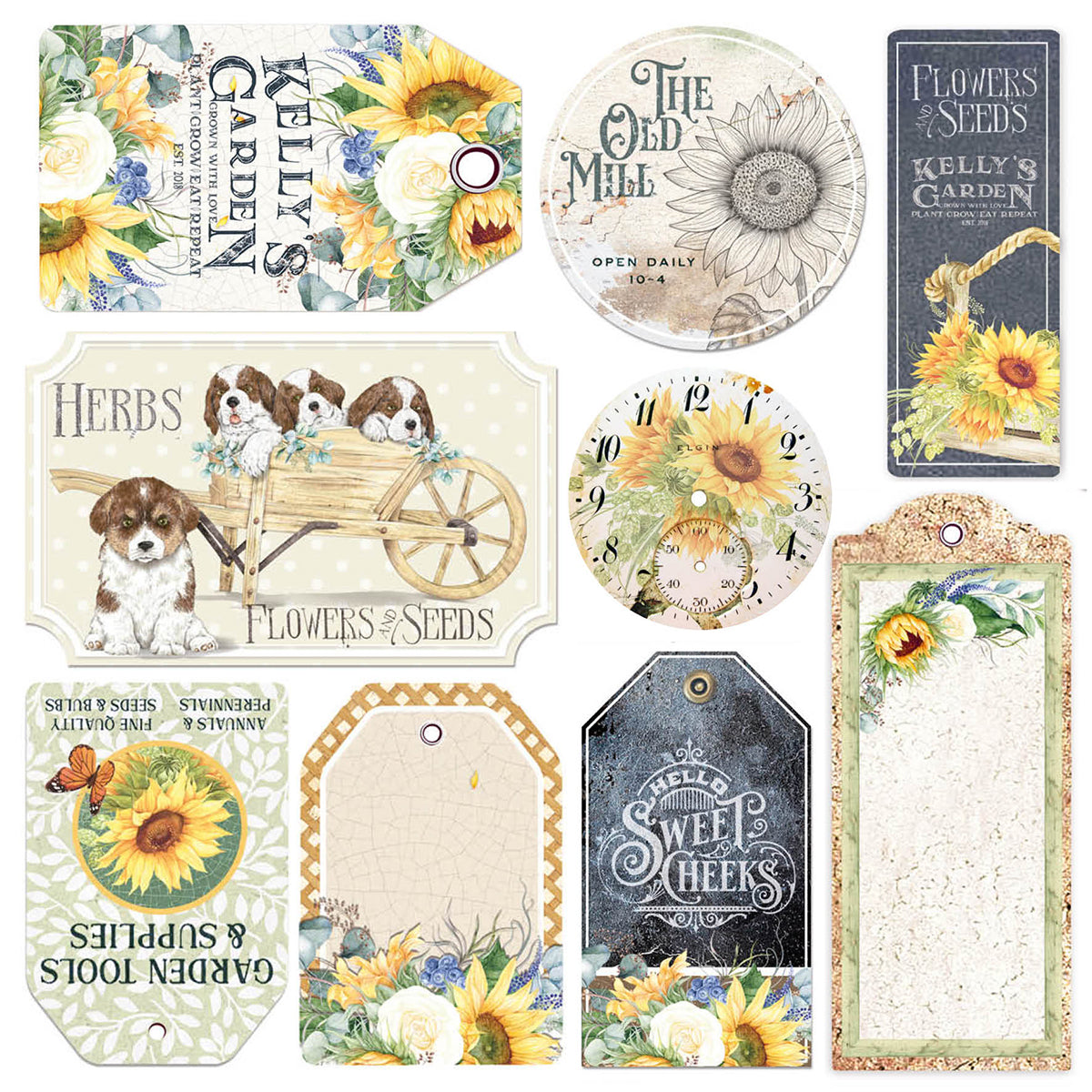 Ciao Bella Vellum Farmhouse Garden Découpes à la main 15x15cm 6/Paquet