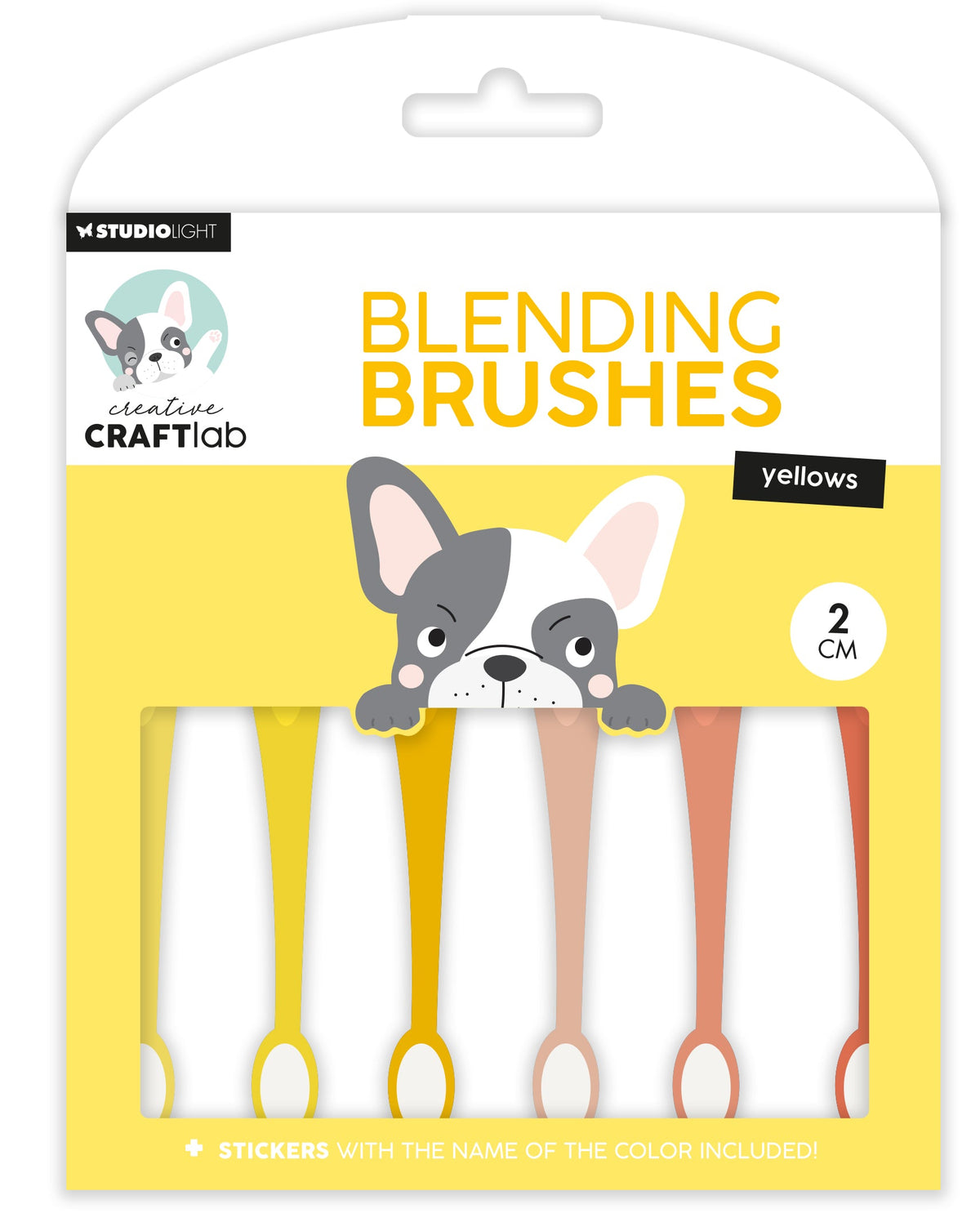 Brosses à estomper CCL 2cm Brosses douces Jaunes Essentiels 6 PC