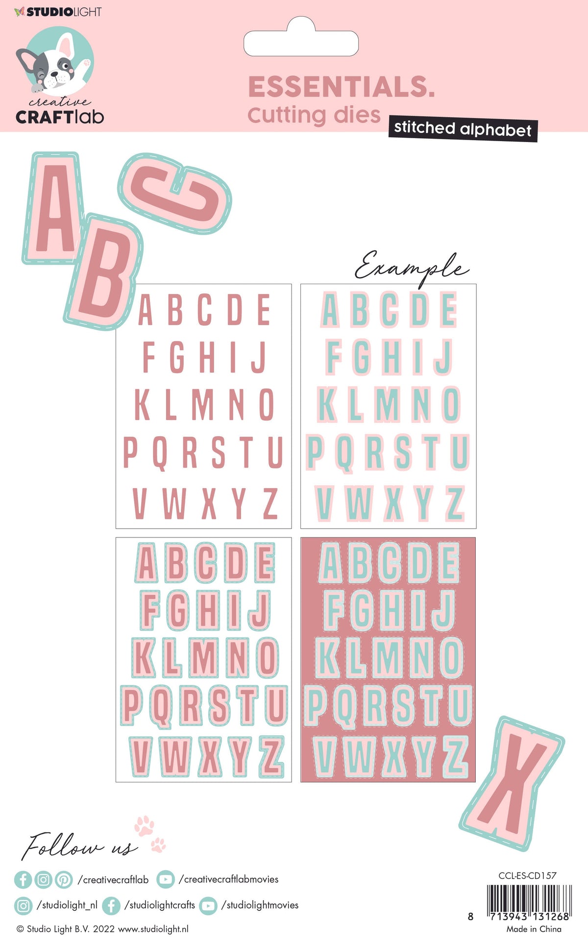 CCL Matrice de découpe Alphabet essentiel surpiqué 157x218x1mm 1 pièce n°157