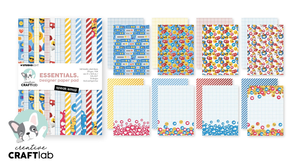 Bloc de Papier de Créateur CCL Speak Emoji Essentials 24 Feuilles