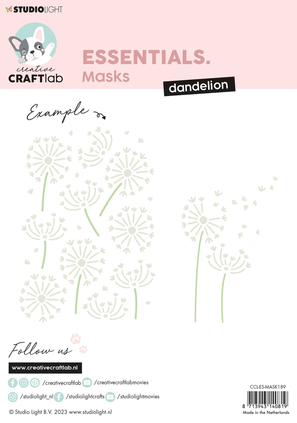 Masque CCL Pissenlit Essentials 210x148x1mm 1 PC n°189