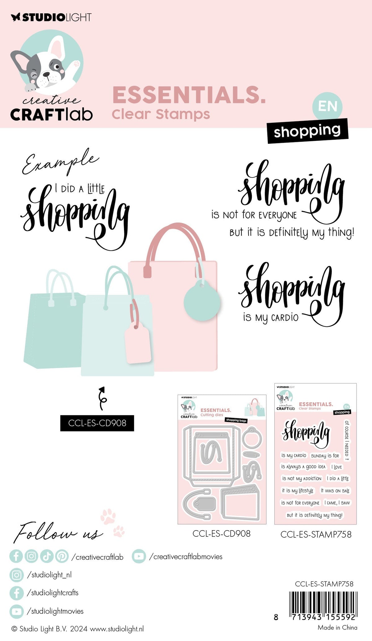 CCL Tampon transparent Essentiels de shopping 13 pièces