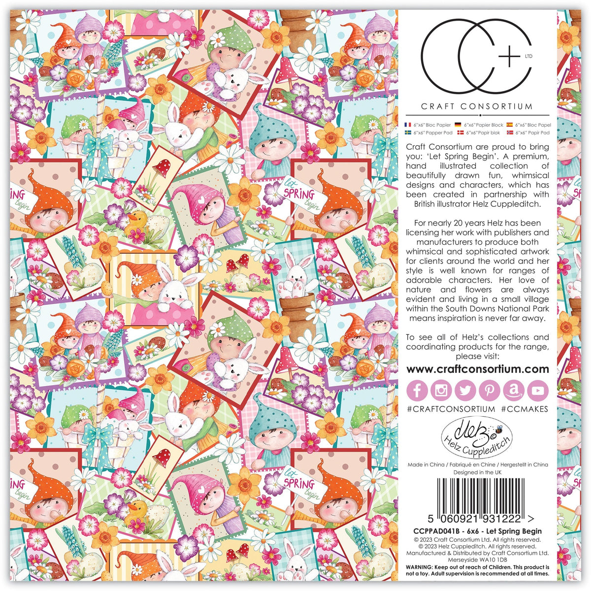 Craft Consortium Que le printemps commence - Bloc de papier 6x6