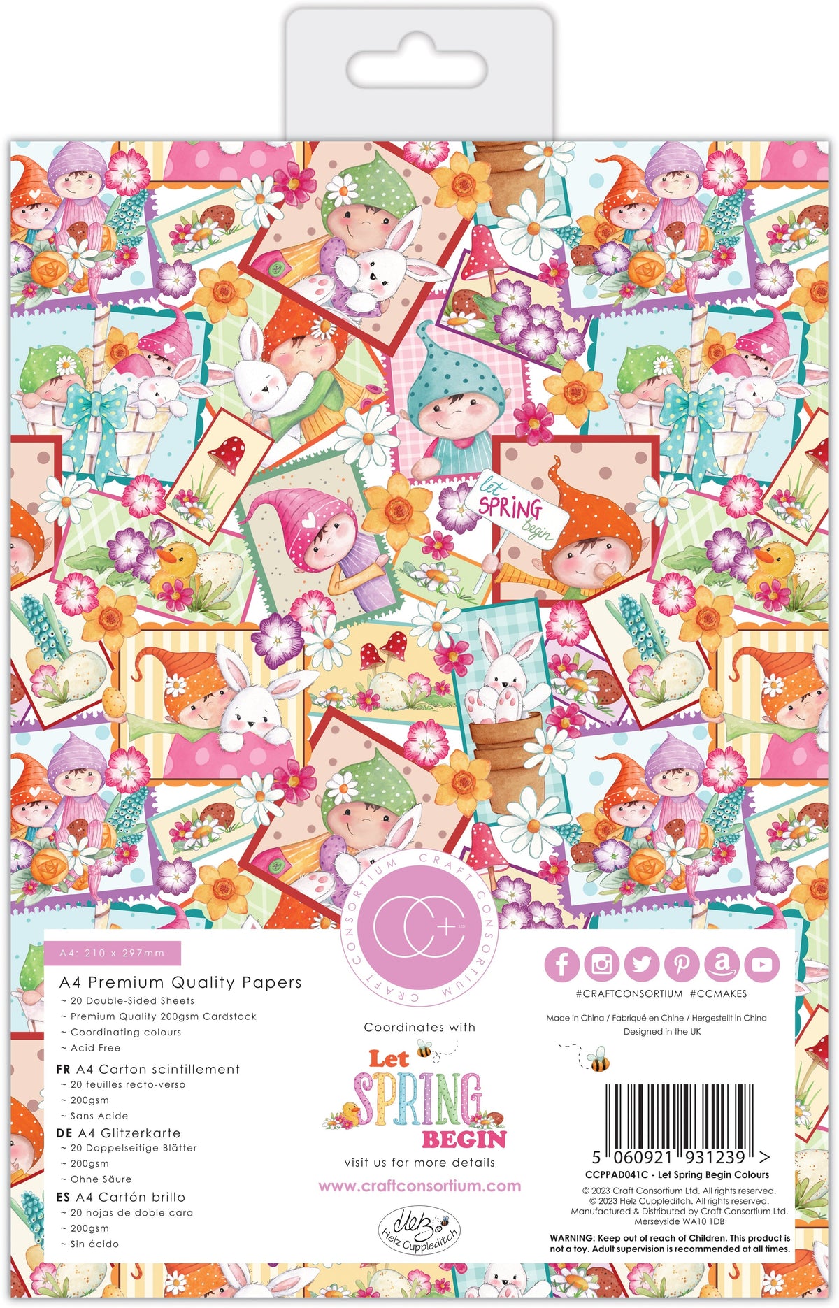 Craft Consortium Que le printemps commence - Bloc de papier A4