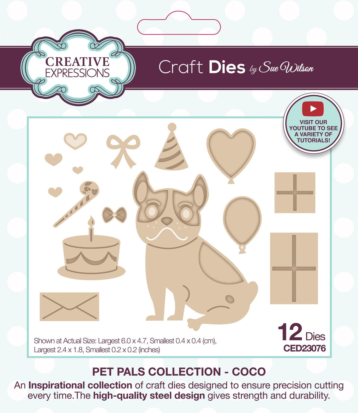 Matrice de découpe Coco, animaux de compagnie, Sue Wilson Creative Expressions