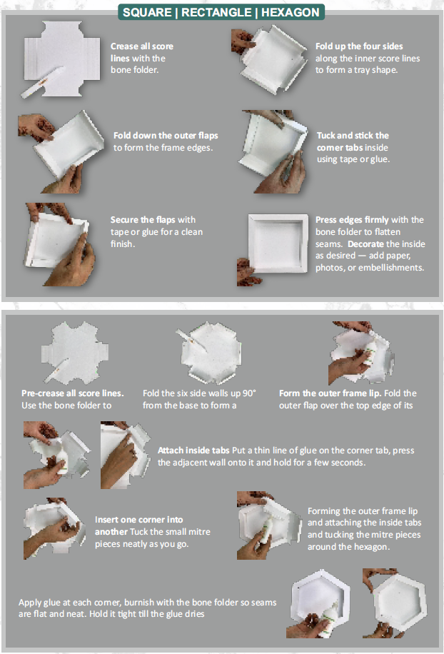 CrafTreat 3D Fold Shapes - Shadow Box White - Assorted Shapes 3pcs