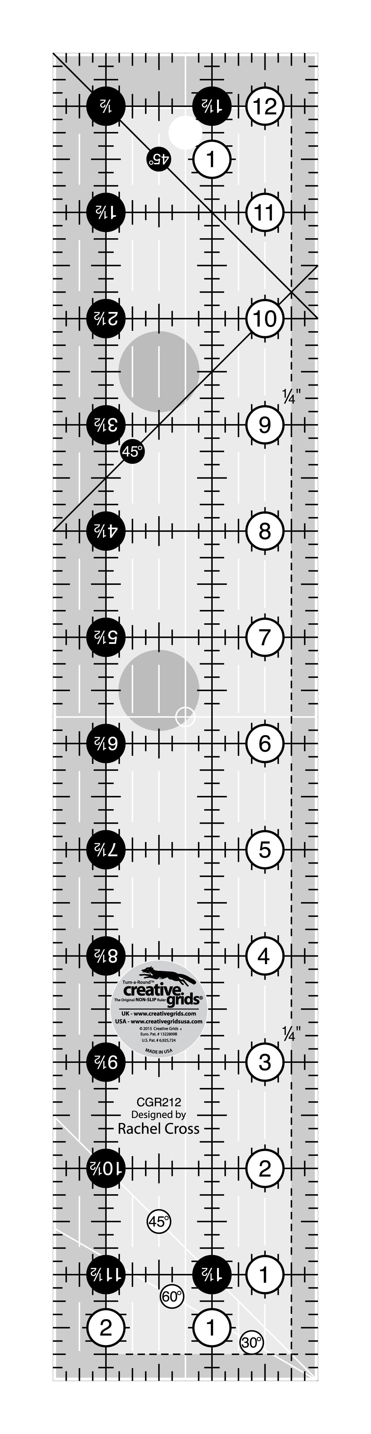 Règle de courtepointe Creative Grids 2,5 po x 12,5 po