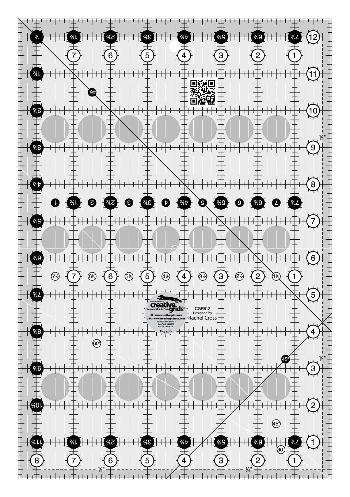 Règle de courtepointe Creative Grids 8-1/2 po x 12-1/2 po