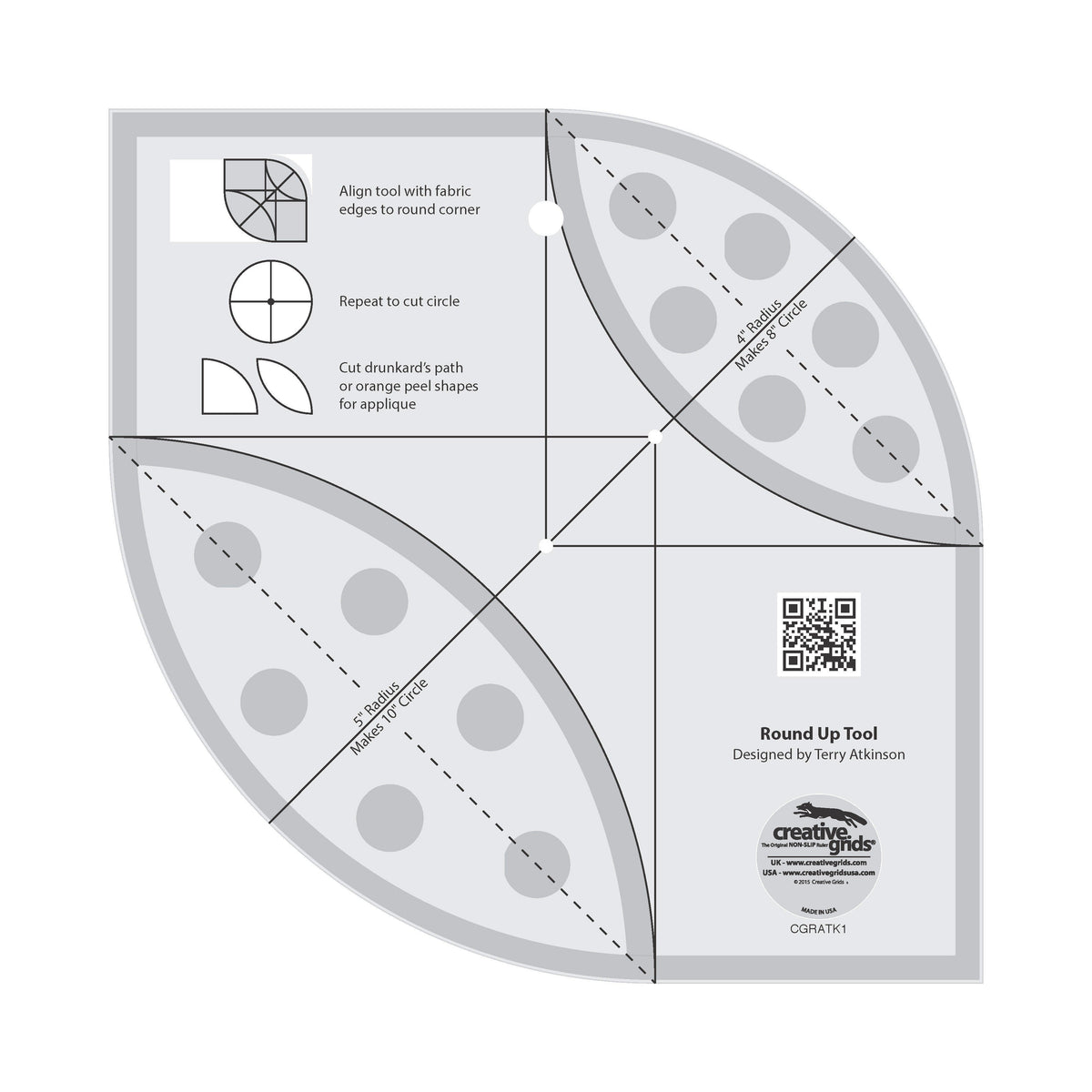 Règle et outil de matelassage Creative Grids Round Up