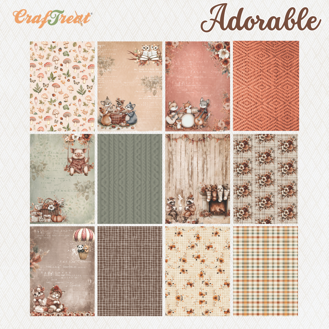 Bloc de papier CrafTreat - Adorable 15 x 20 cm