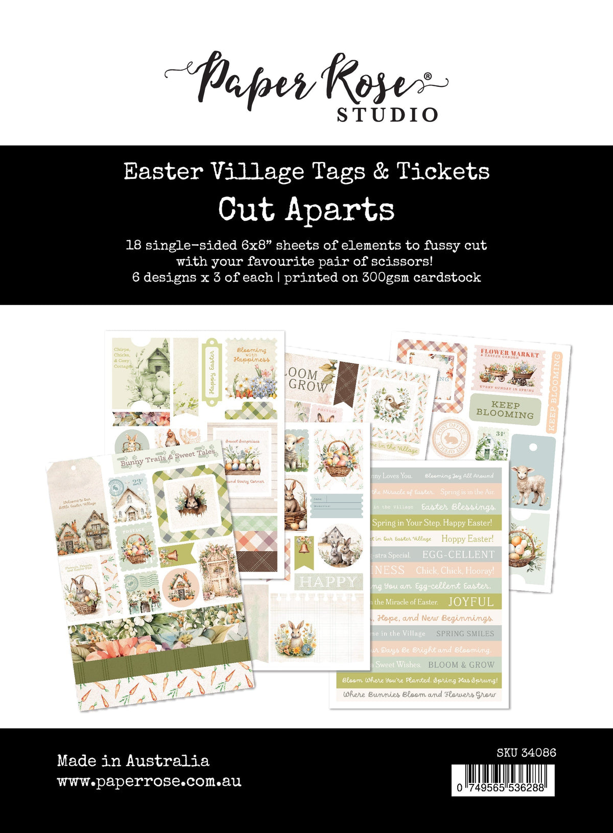Easter Village Tags & Tickets Cut Aparts 34086
