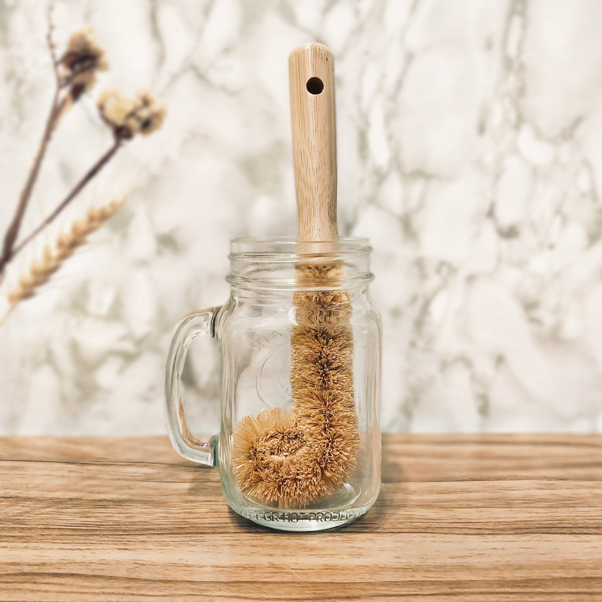 Brosse-bouteille en fibre de coco naturelle