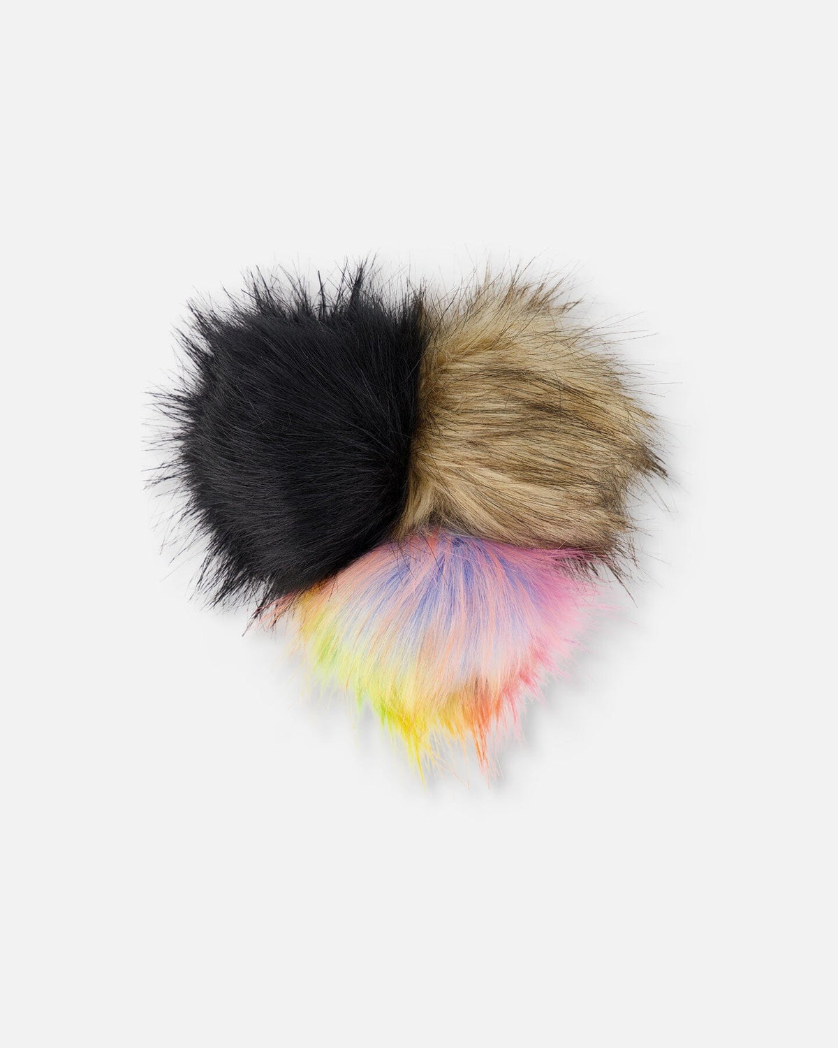 Pompom en fausse fourrure beige pour bonnet