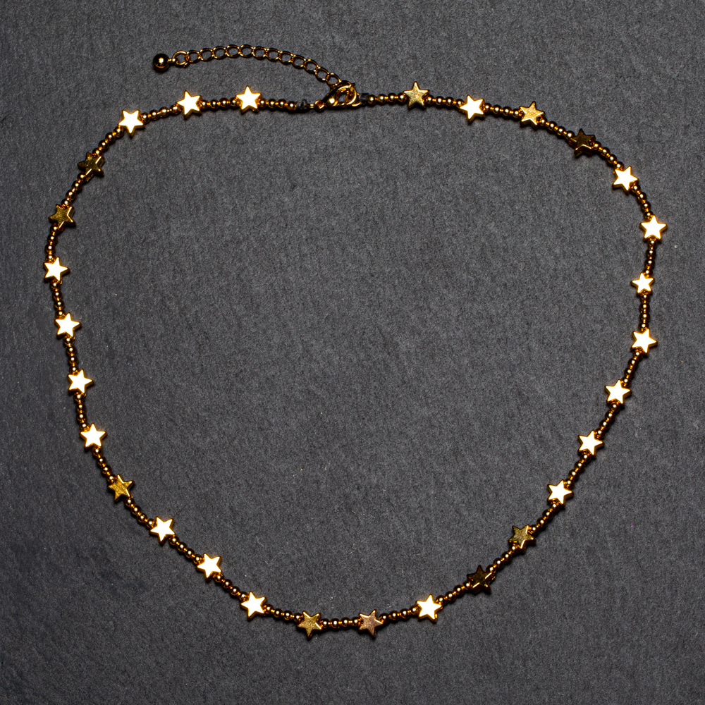 Court collier étoile en plaqué or