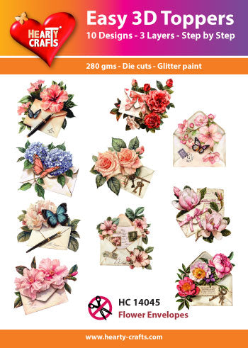 Hearty Crafts Déco Facile 3D - Enveloppes Fleuries