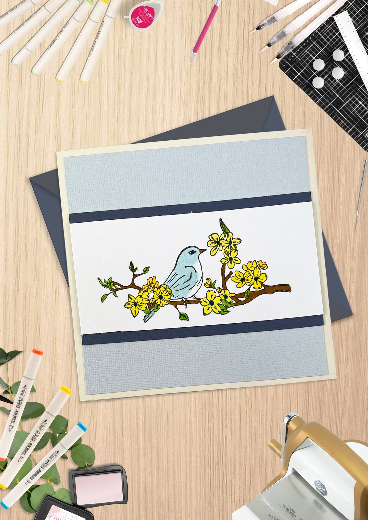 Tampon pour gaufrage GoLetterPress - Tampon 8 - Amis Floraux