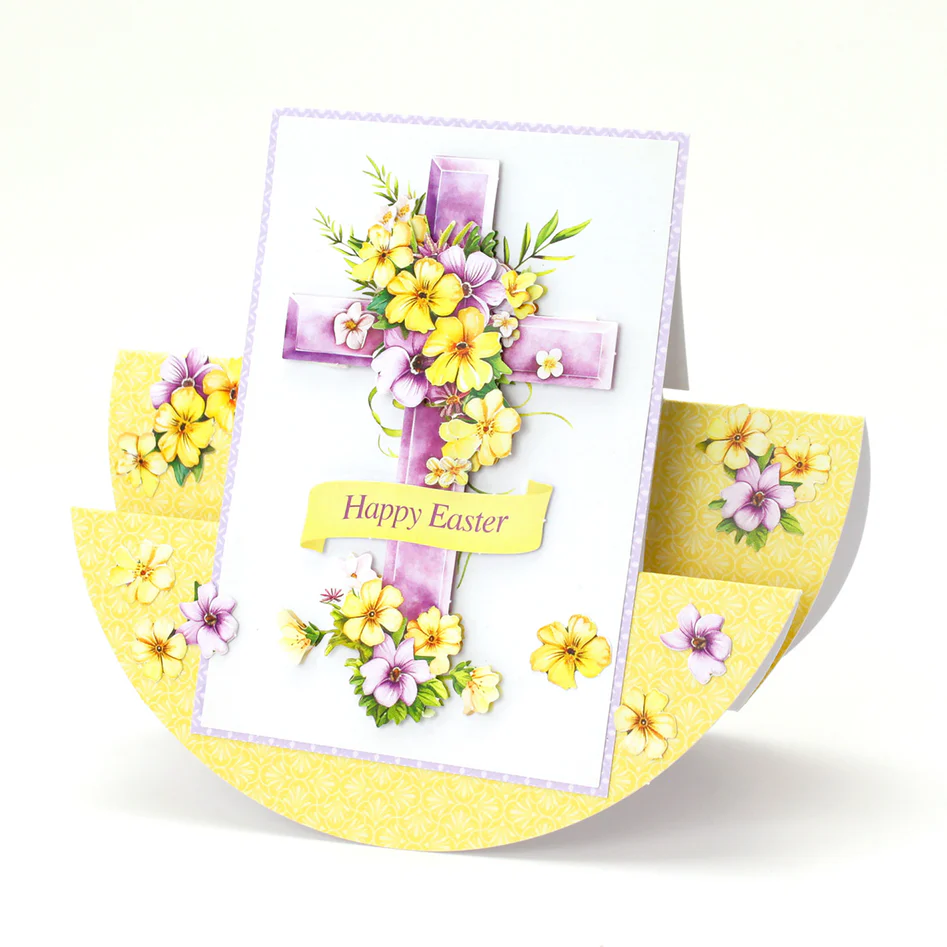 Décopatch prédécoupé – Croix florale lilas (lot de 3)