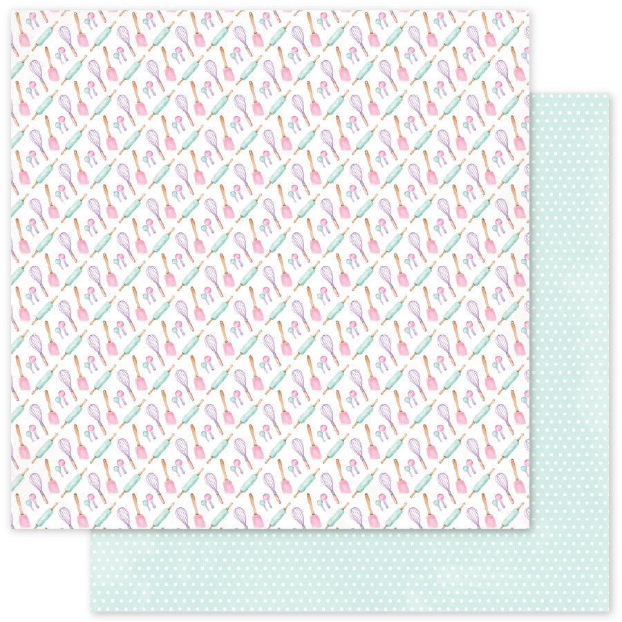 Lot de 12 papiers Little Bakers Patterns E 30x30 cm (35044)