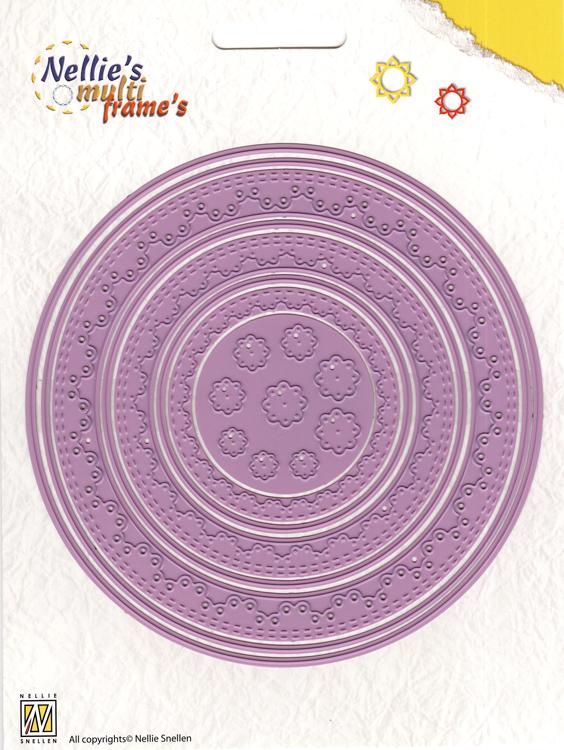 Nellie's Choice - Set de matrices multi-cadres - Bordure de cercle en dentelle cousue
