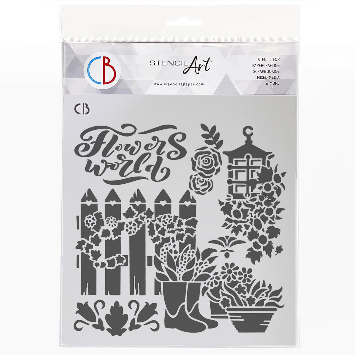 Ciao Bella Pochoir Texturé 20x20 cm Jardin