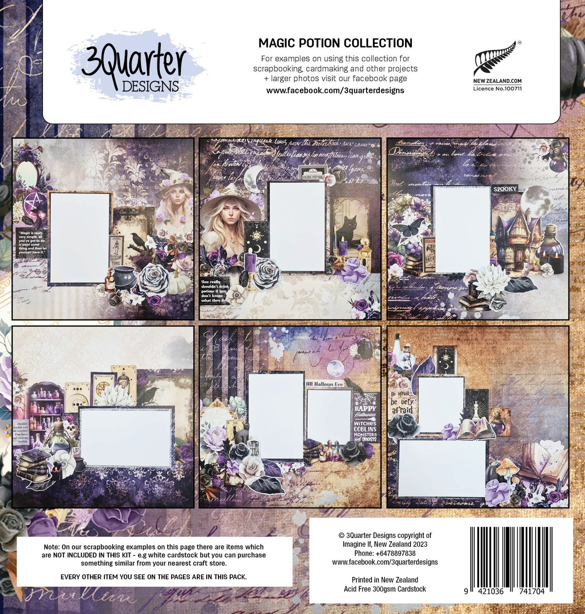 Lot de papiers 30x30 cm Collection Magic Potion