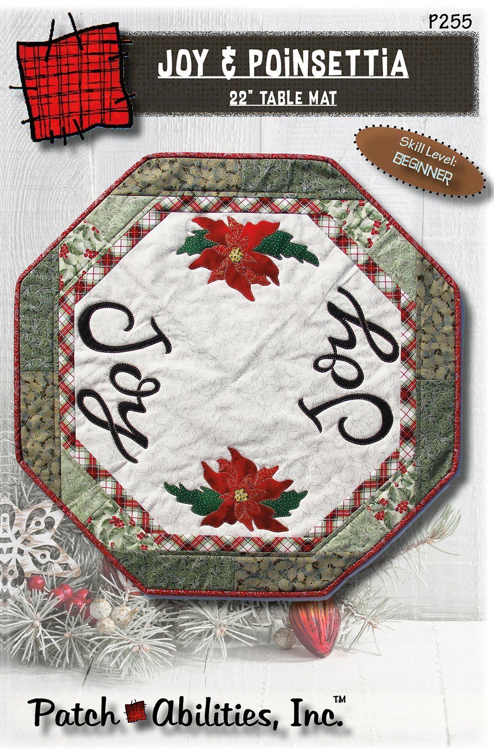 Patch Abilities - P255 Napperon de Noël Poinsettia Joy