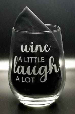 Verre à vin sans pied "Wine A Little, Laugh A Lot"