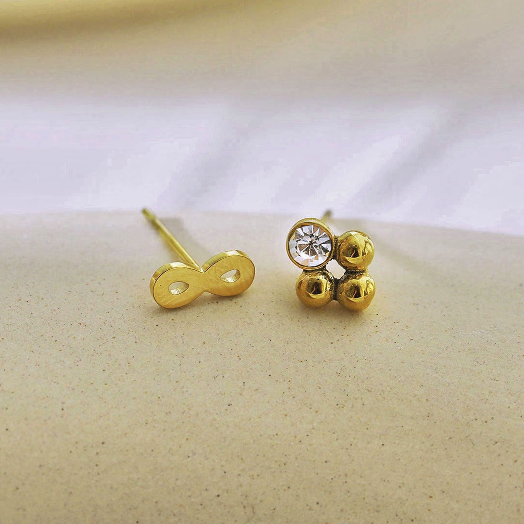 ENCE Lot de 2 paires de boucles d'oreilles clous