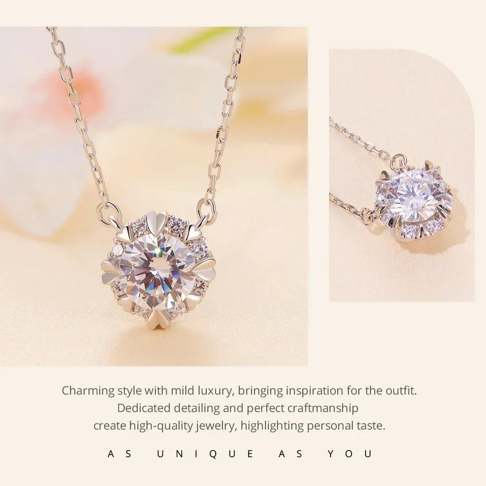 Dazzling Diamond Alternative: 1ct Moissanite Sterling Silver Pendant Necklace