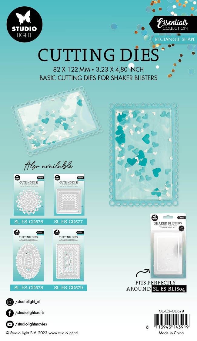 SL Matrice de découpe Forme Rectangle Essentials 82x122x1mm 7 pièces réf. 579