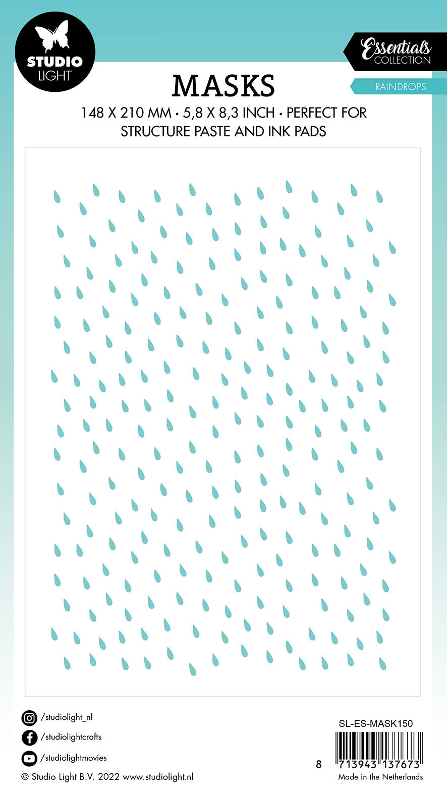 SL Mask Raindrops Essentials 150x210x1mm 1 pc n°150