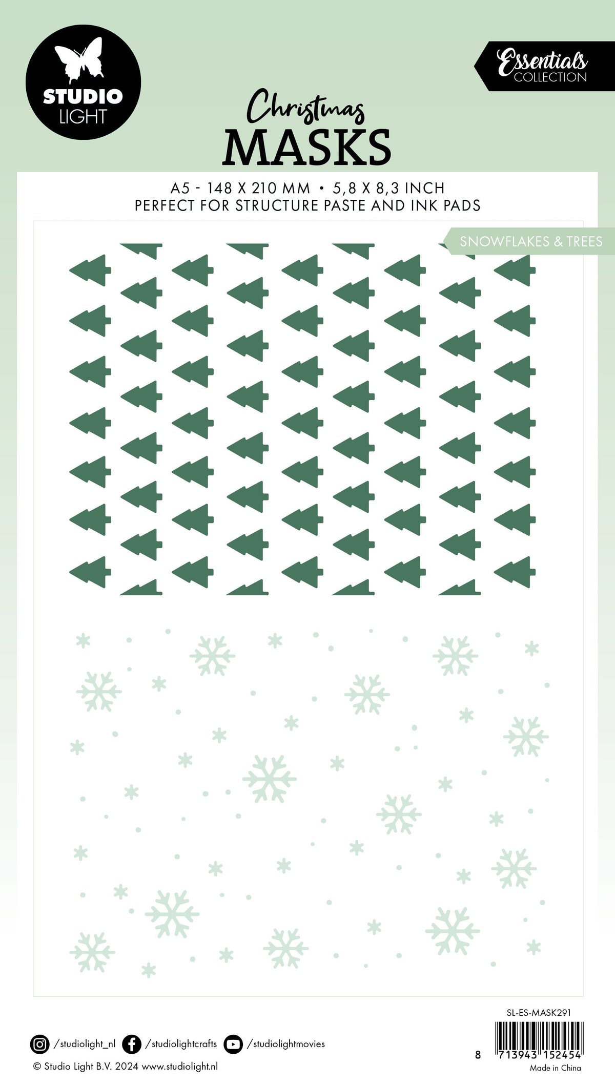SL Masque Flocons de neige et arbres Essentiels 1 pièce