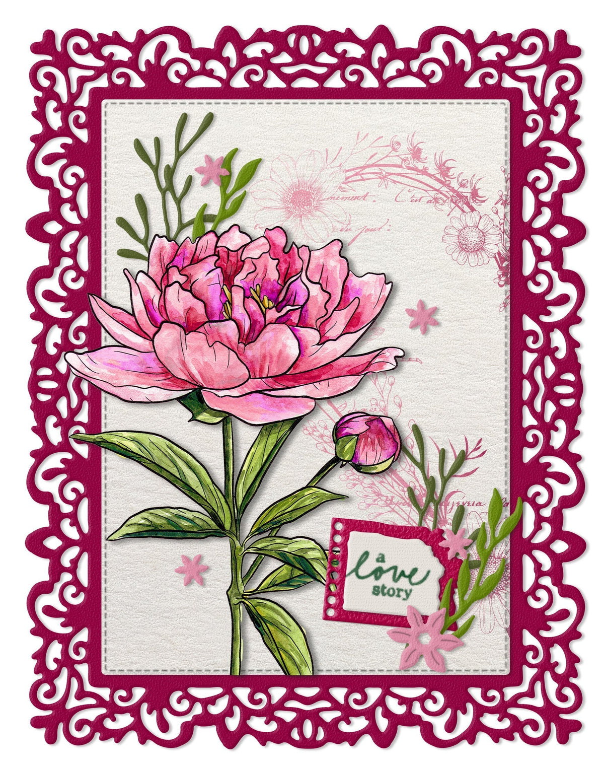 SL Tampon transparent Pivoine ouverte Essentiels 1 pièce