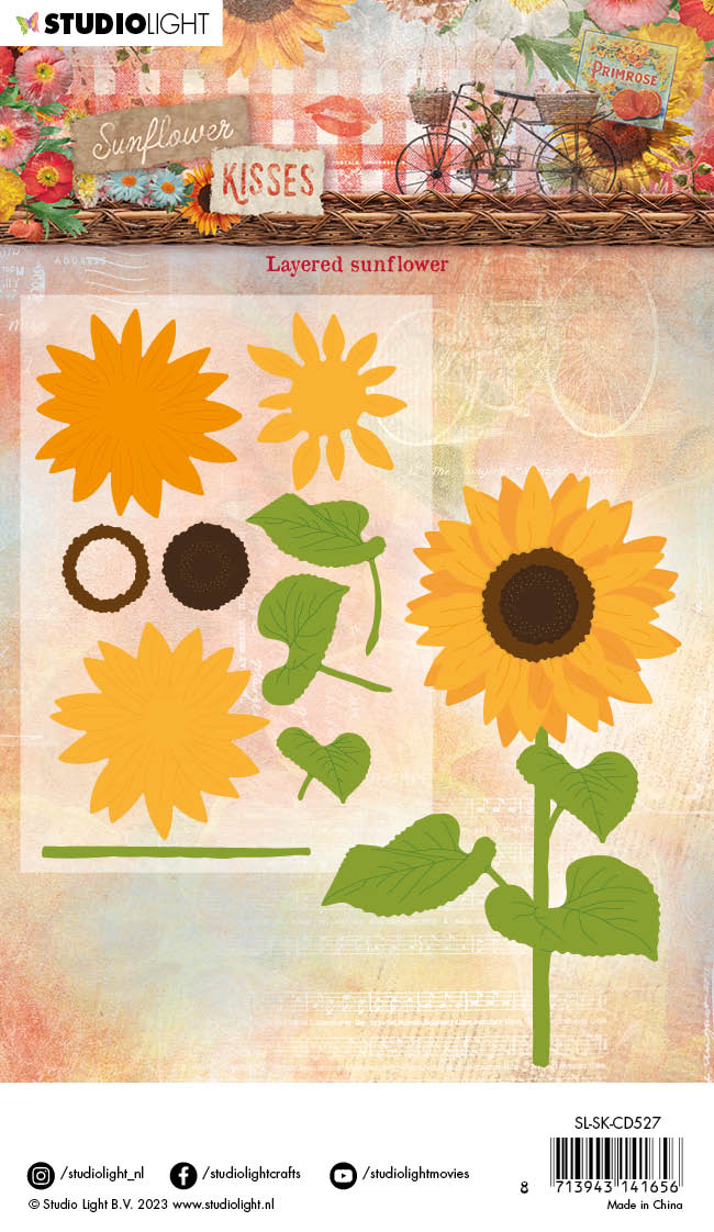 SL Matrices de découpe Tournesol multicouche Bisous de tournesol 100x143x1mm 9 PC réf.527