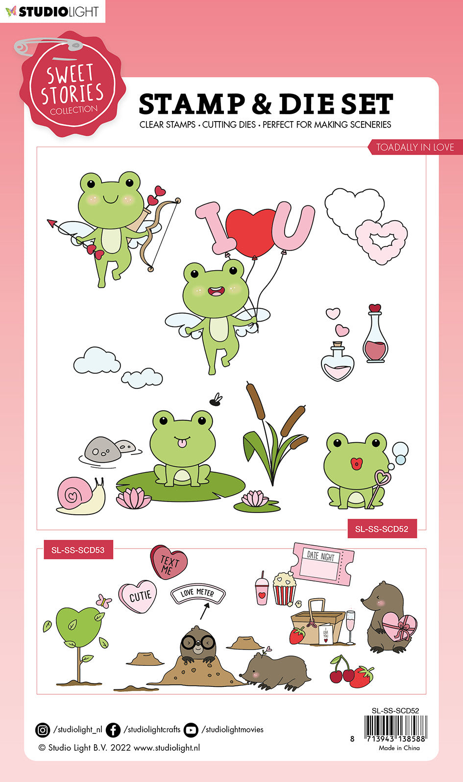 SL Tampon & matrice de découpe Toadally In Love Sweet Stories 154x213x1mm 62 pièces n°52