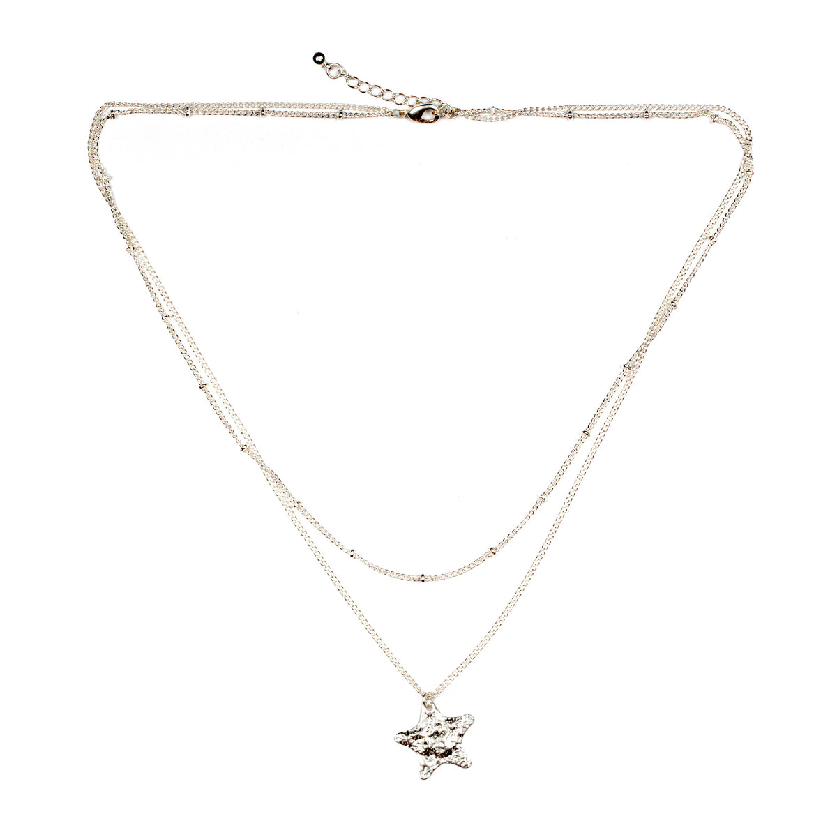 Collier étoile double rang - Plaqué argent