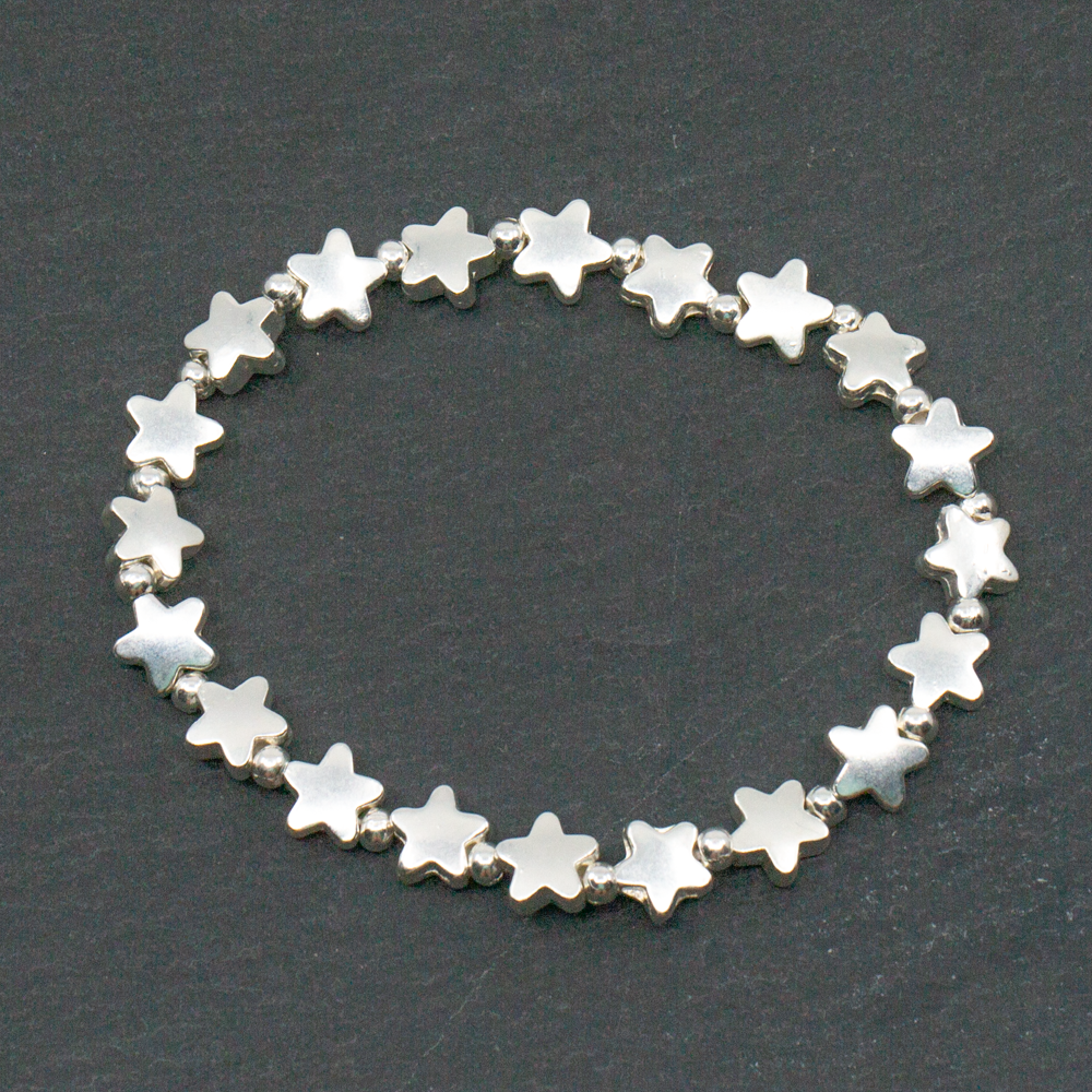 Bracelet élastique Étoile en plaqué argent