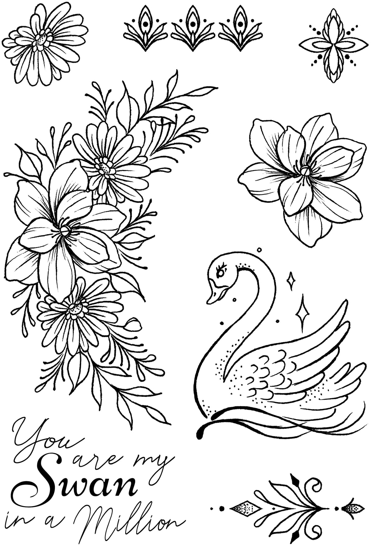 Creative Expressions Designer Boutique Tampon Cygne Exceptionnel 15,2 cm x 10,2 cm