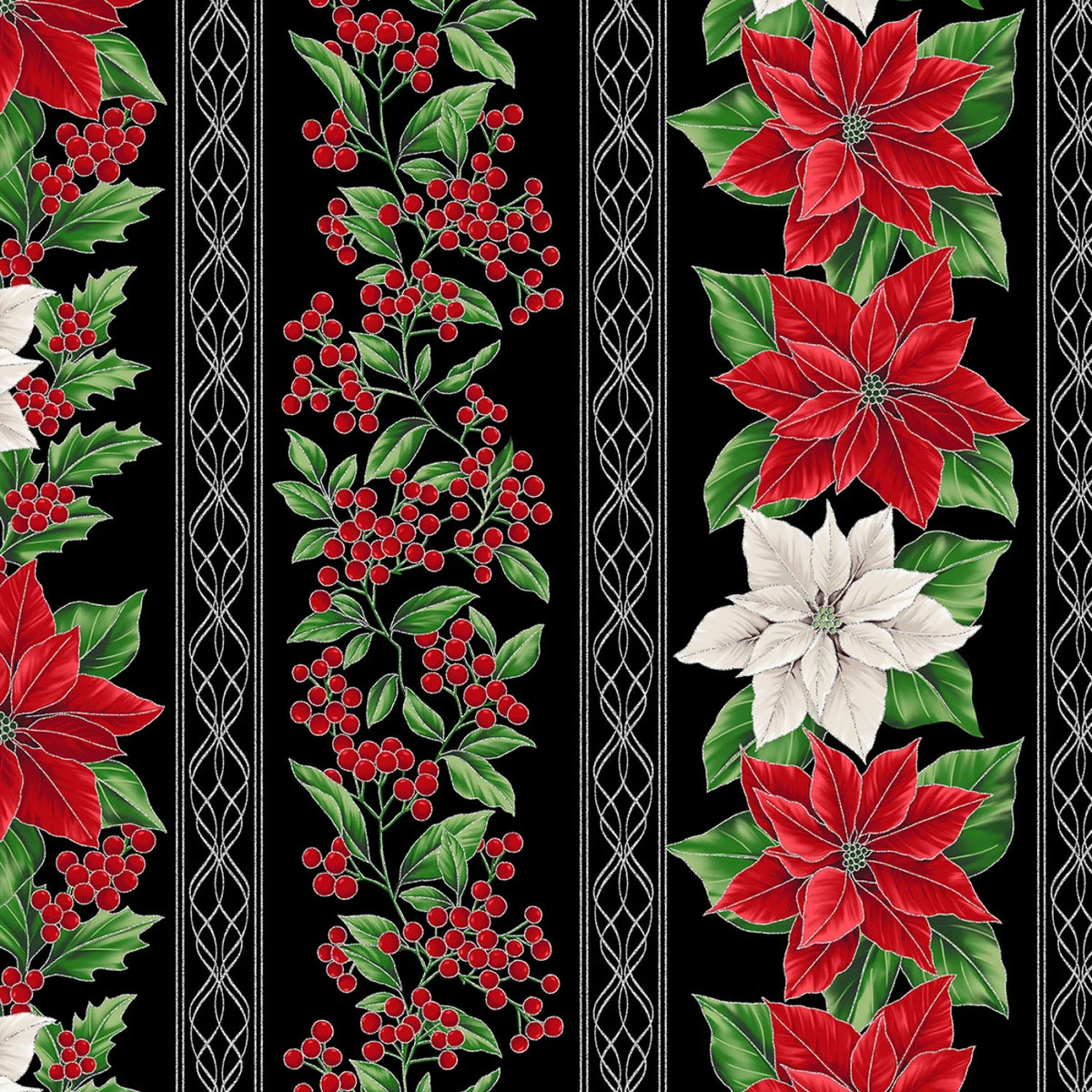Hoffman - Fêtes Fleuries - Border Onyx/Argent - X7789H-213S