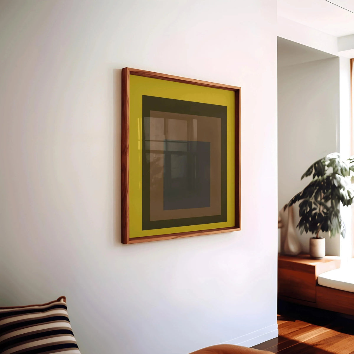 Estampe Giclée "Récolte" Inspirée de Josef Albers : Art Moderne du Milieu du Siècle, Jaune Moutarde