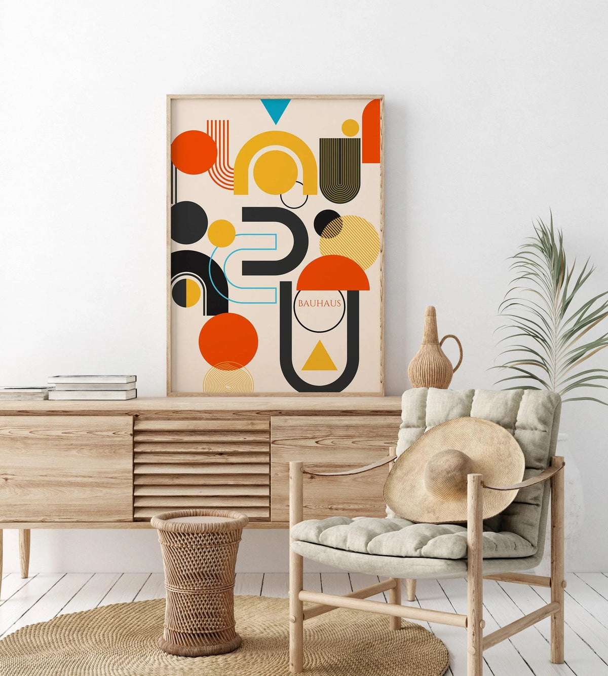 Impression d'art Bauhaus : Impression Giclée Abstraite Mid-Century Modern