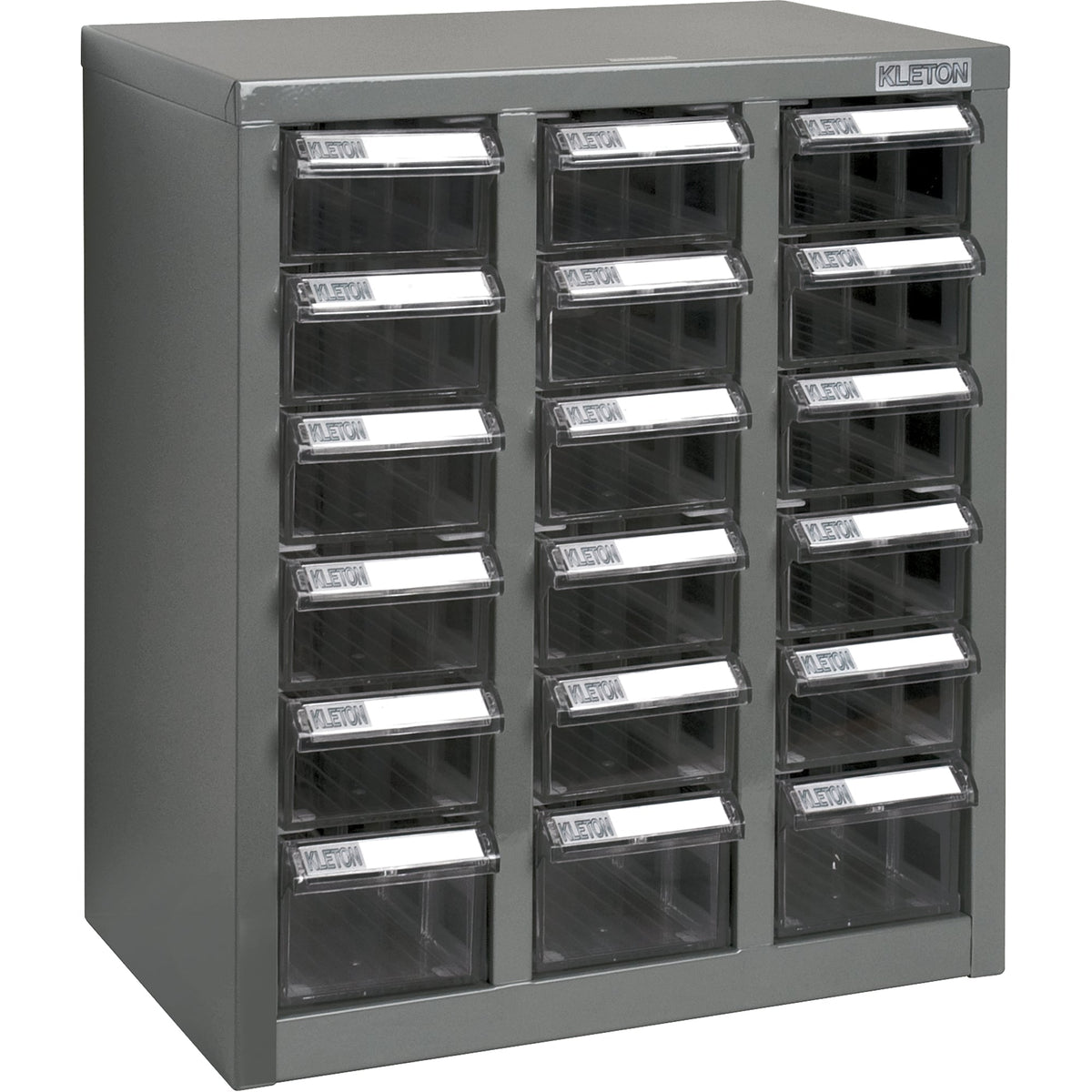 Armoire à tiroirs KPC-600, acier galvanisé, 18 tiroirs, 35,3 cm x 22,1 cm x 41,4 cm, gris