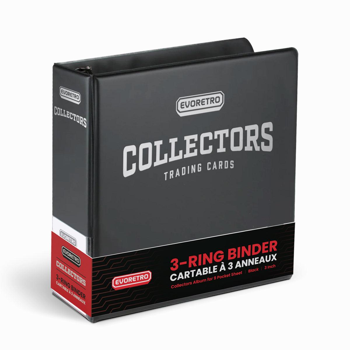 EVORETRO 3-Inch Trading Card Ring Binder | Collector Album Black