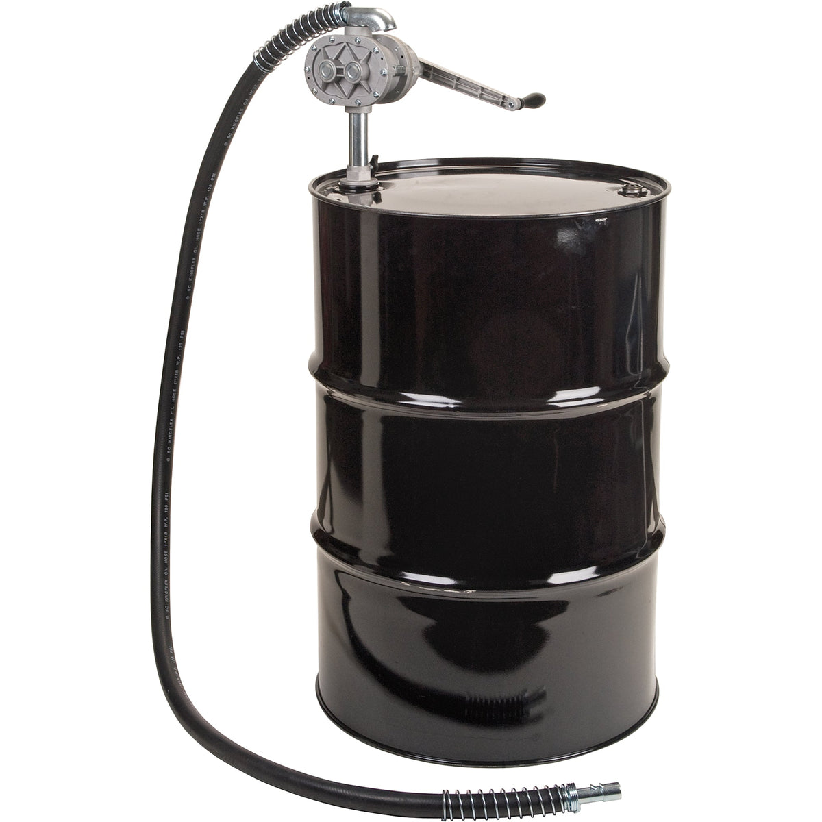Pompe à fût rotative à lobes, aluminium/acier, compatible avec fûts de 200 L, 1 litre par tour