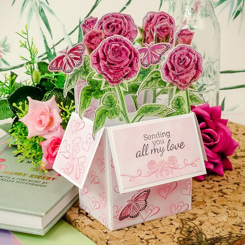Pour l'amour des timbres - Beautés botaniques - Set de tampons Rose A6
