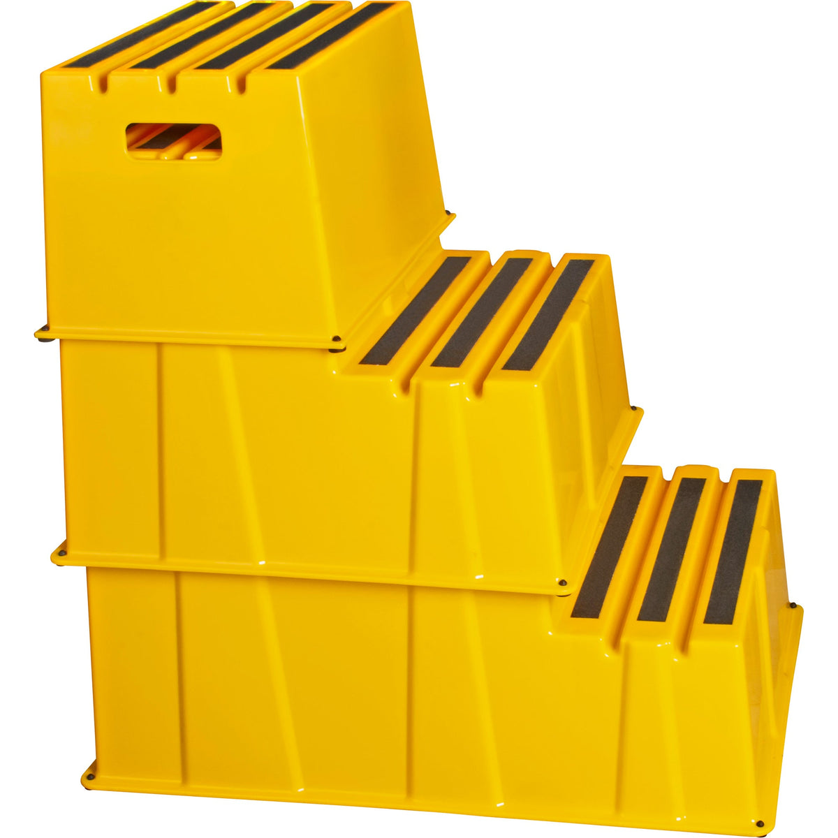 Industrial Step Stool, 3 Steps, 34-13/16" x 22-7/16" x 28-1/2" High