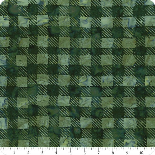 Timeless Treasures Tonga Batik - Plaids Vifs Pin - B1857-PINE