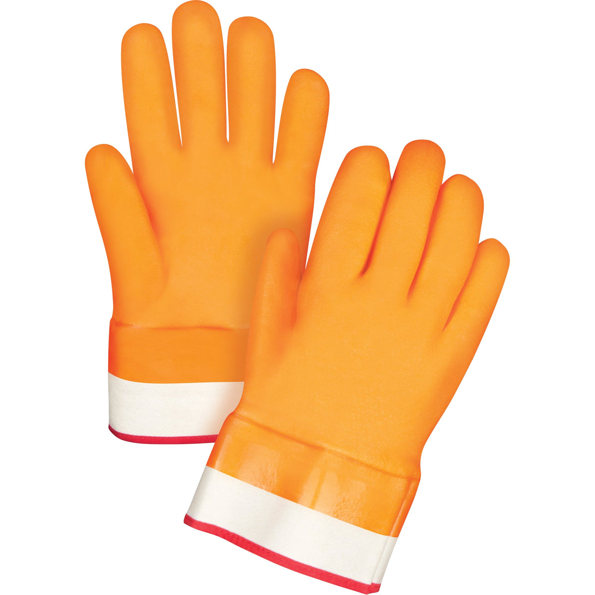 Gants résistants aux produits chimiques, doublés hiver, taille L/9, longueur 25,4 cm, PVC, doublure intérieure polaire mousse, poids hiver