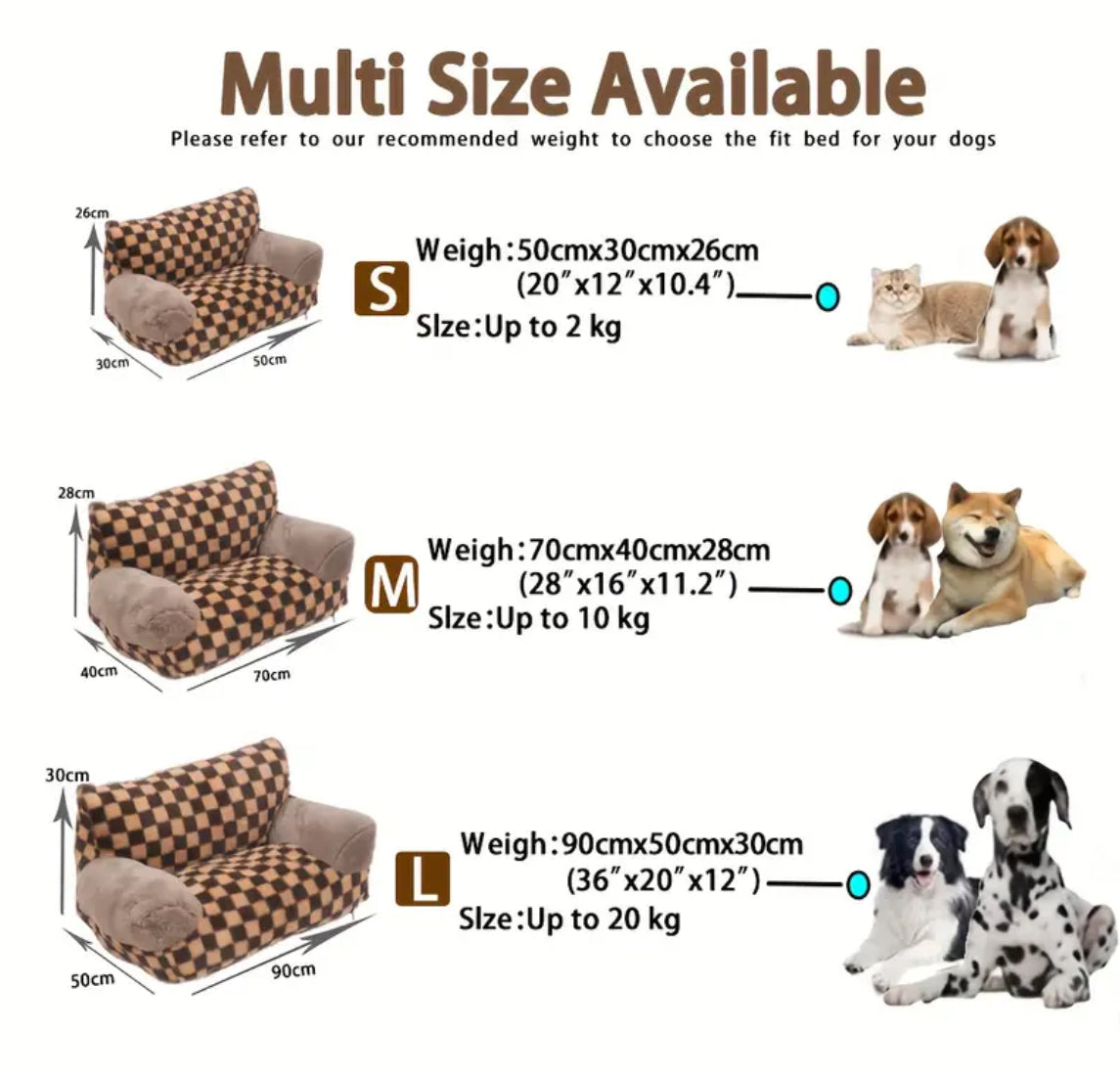 Chewy Pawtton Dog Sofa Bed | Checker Lounge Pet Bed