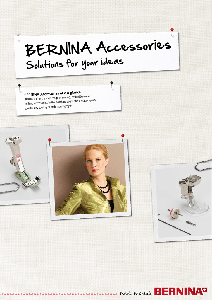 Solutions accessoires Bernina pour votre livre d'idées